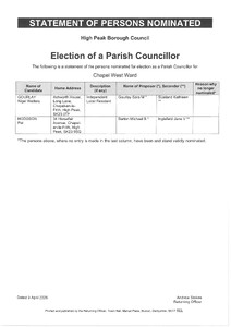 Nominated Persons - Elections